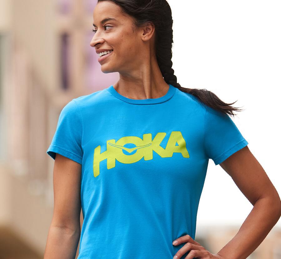 Hoka One One Gömlek Kadın Mavi - Brand - VS9528067